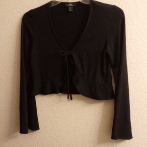 NEW I.N. San Francisco Black Long Sleeve Short Cardigan B42 P